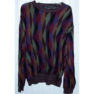 Jhane Barnes Geometric 100% Silk Sweater